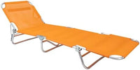 Tomaino Lettino mare Brandina prendisole pieghevole alluminio con maniglie colore arancione