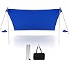 Tenda da Spiaggia Portatile, Tenda Protezione dai Raggi UV, con 4 Sacchetti di Sabbia, Borsa per il Trasporto, Parasole per 1-4 Persone, 200 x 200 x 200 cm (Blu)