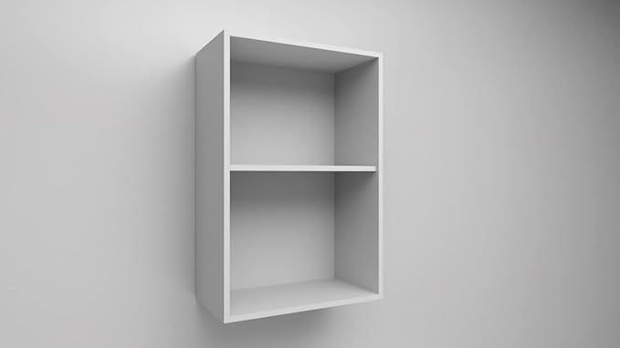 Pensile Cucina  in Legno Nobilitato Bianco Frassino  Mobile Alto con 1 Anta, Pensile Componibile Moderno Made in Italy (H72XL30XP33cm)