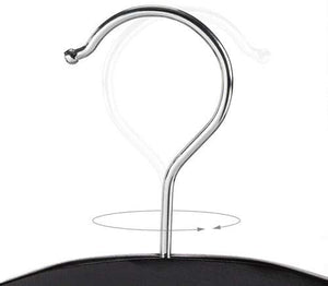 Set di 3 grucce multiple in legno per abiti pantaloni salvaspazio clip a gancio 360 nero 13_0000734_2