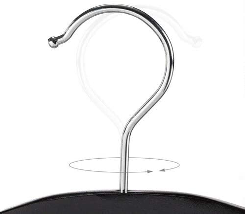 Set di 3 grucce multiple in legno per abiti pantaloni salvaspazio clip a gancio 360 nero 13_0000734_2