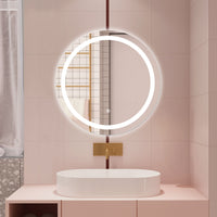 AICA Specchio da bagno 60 x 60 cm, antiappannamento, dimmerabile, interruttore touch, Funzione Memoria
