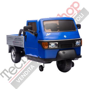 Triciclo Elettrico Piaggio Ape Car Per Bambini -Blu