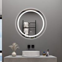 AICA Specchio da bagno 60 x 60 cm, antiappannamento, dimmerabile, interruttore touch, Funzione Memoria