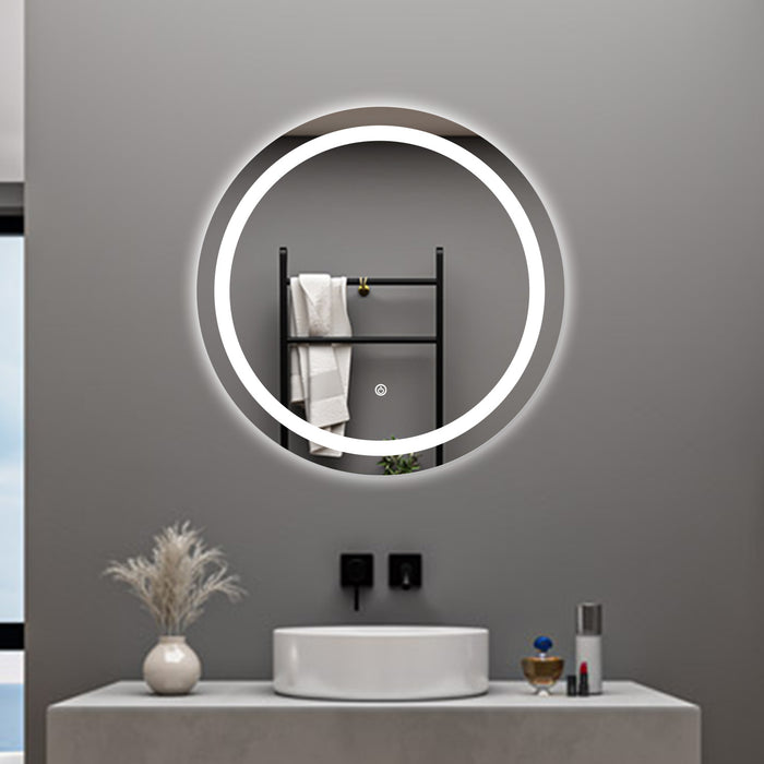 AICA Specchio da bagno 60 x 60 cm, antiappannamento, dimmerabile, interruttore touch, Funzione Memoria