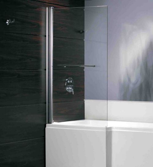 Anta battente sopravasca in vetro Trasparente 5 MM - Telaio Cromato - Misura: 86 x h140