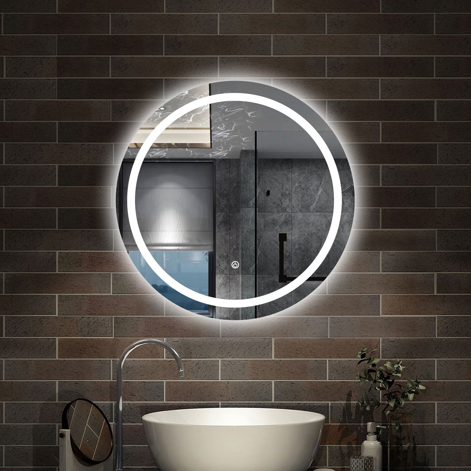 60 x 60 cm,AICA Specchio da Bagno LED con Luce, memoria, antiappannamento,CRI>90,autospegnimento,interruttore touch