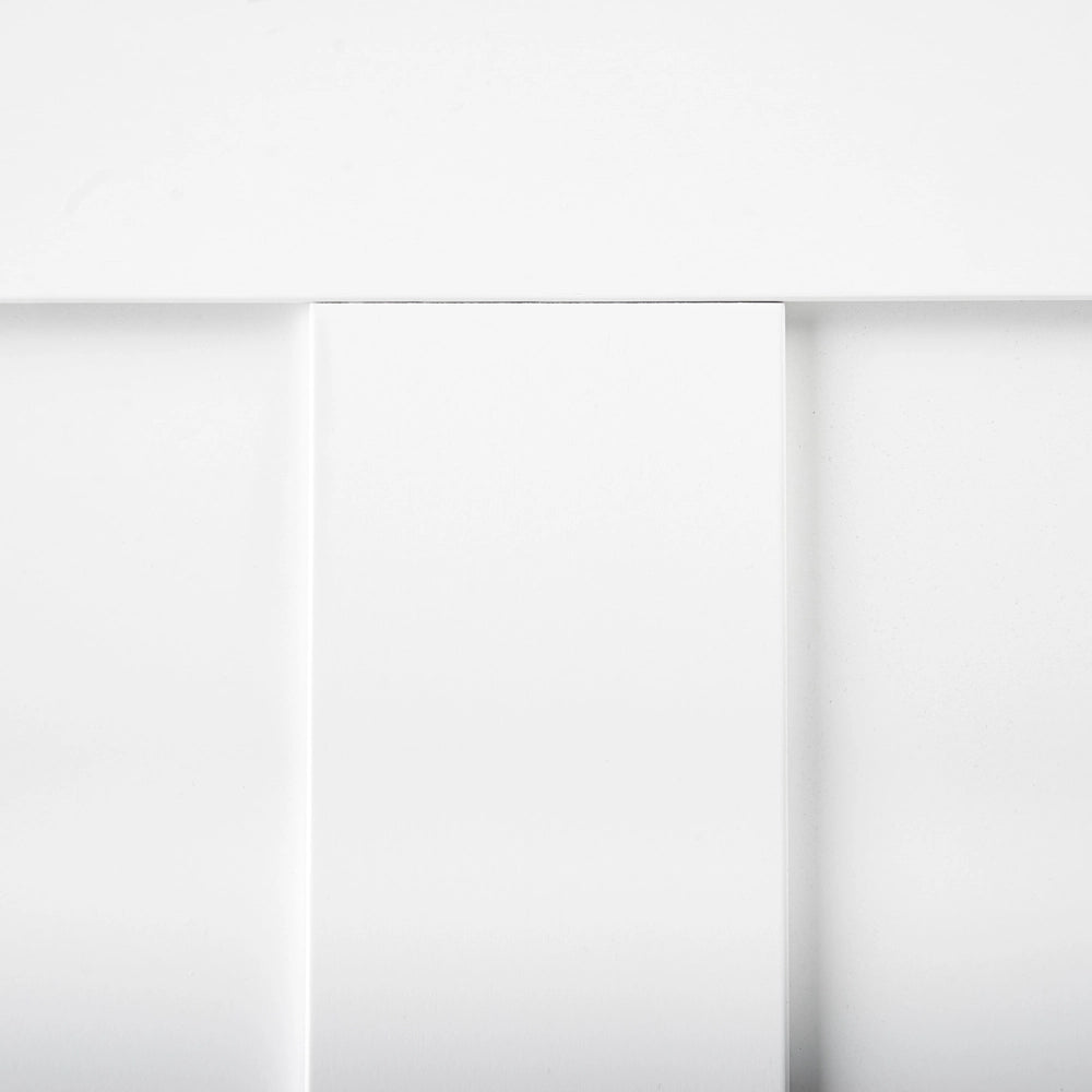 Letto Matrimoniale con Testiera Struttura a Doghe in Legno bianco 140 x 200 cm stile moderno