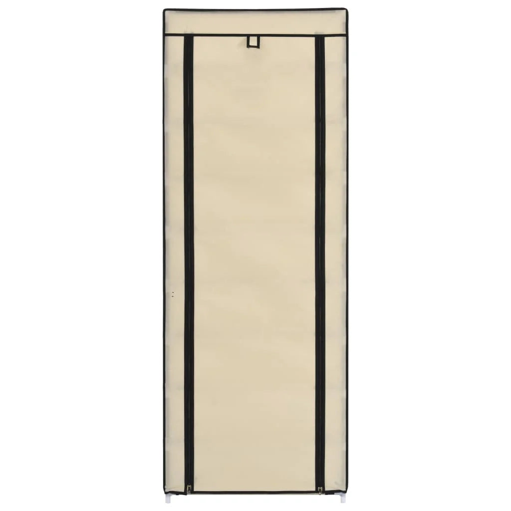 Scarpiera mobile contenitore per scarpe mobile ingresso/corridoio/soggiorno con coperchio 57 x 29 x 162 cm tessuto crema 02_0021407