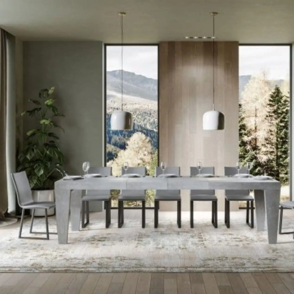 Tavolo allungabile 180/440x90 cm Spimbo Premium colore cemento