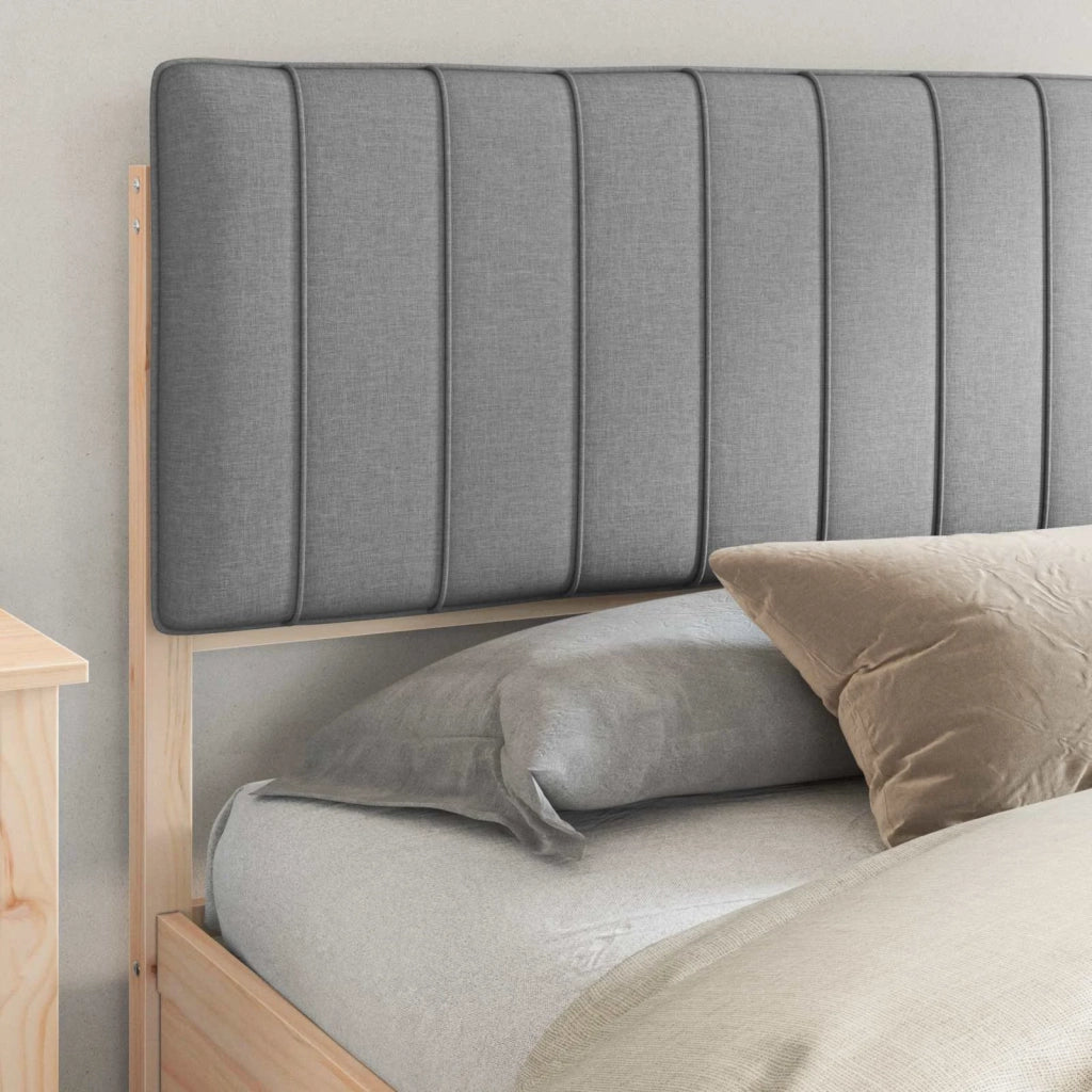 Letto con Testiera Rivestita Grigio chiaro 180 x 200 cm 3398214