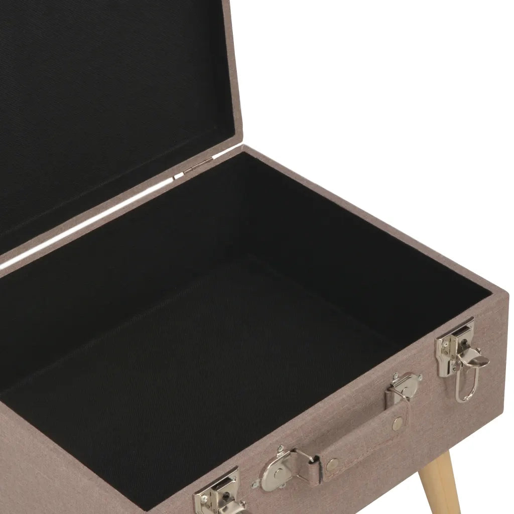 Sgabello con Contenitore 40 cm in Tessuto Marrone 247519