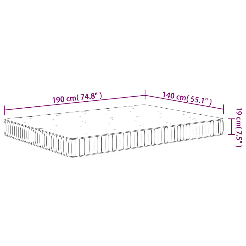 Materasso a Molle Insacchettate-Materasso per letto Medio 140x190 cm 390883