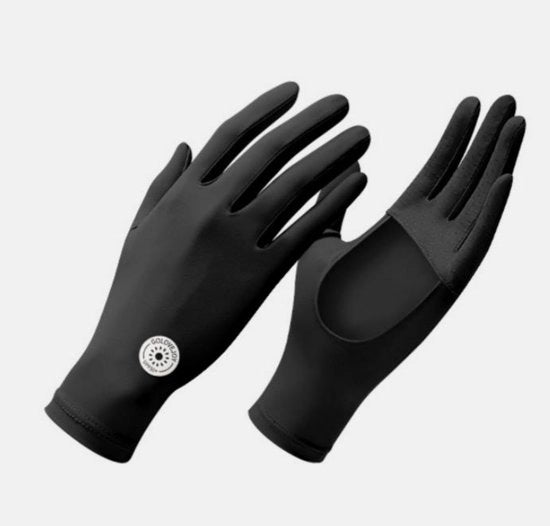 Manopole per donne - 22 cm - Manopole anti UV - Antiscivolo - Manopole con palmo aperto con protezione solare - Manopole per bicicletta e auto - UPF 50+ - Anti UV - Adatte per attività all'aperto - Bicicletta, guida in auto, pesca, giardinaggio, ecc.