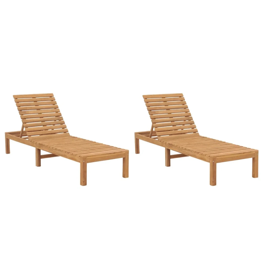 Set di 2 lettini prendisole sedie a sdraio lettini prendisole aiuole da giardino mobili da giardino legno massello di teak 02_0012142
