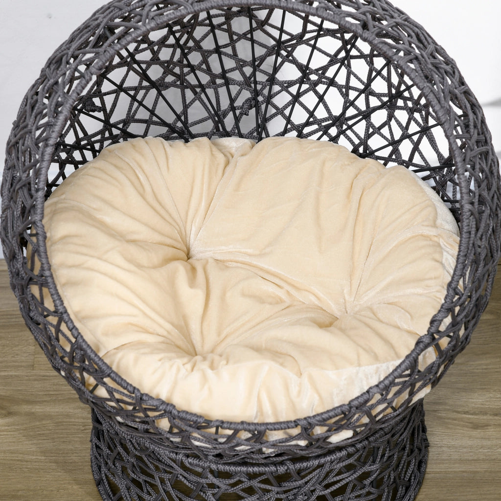 Letto per gatti rialzato con cuscino ¨C zephmum ¨C crema 50x50x60 cm
