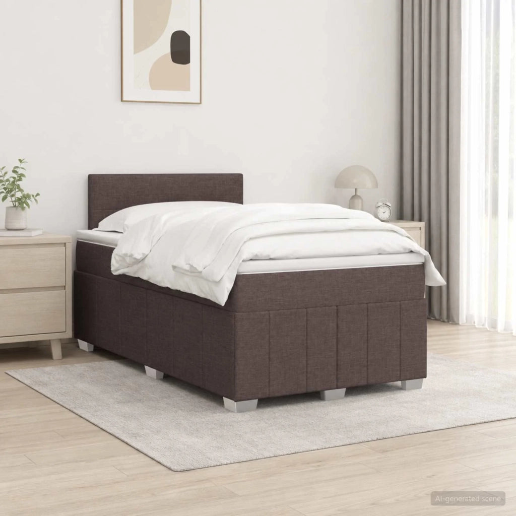 Letto box spring con materasso Marrone Scuro 120 x 190 cm 3452631