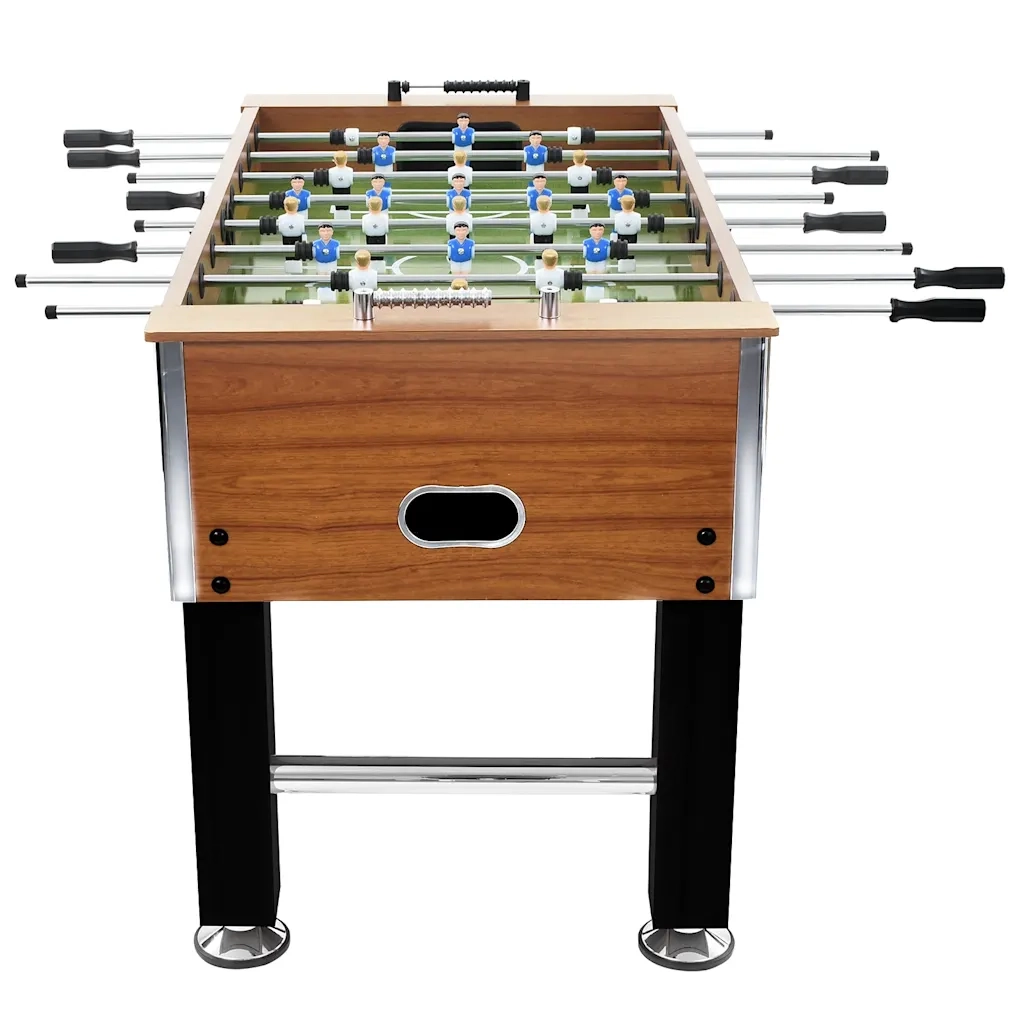 Tavolo Calcio Balilla Acciaio 140x74,5x87,5cm Marroncino e Nero CFW9450498