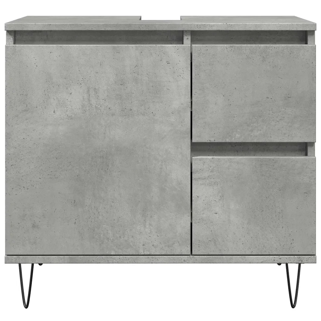 Mobile bagno dal design industriale con vani contenitori 65 x 33 x 60 cm in legno grigio cemento 02_0051105