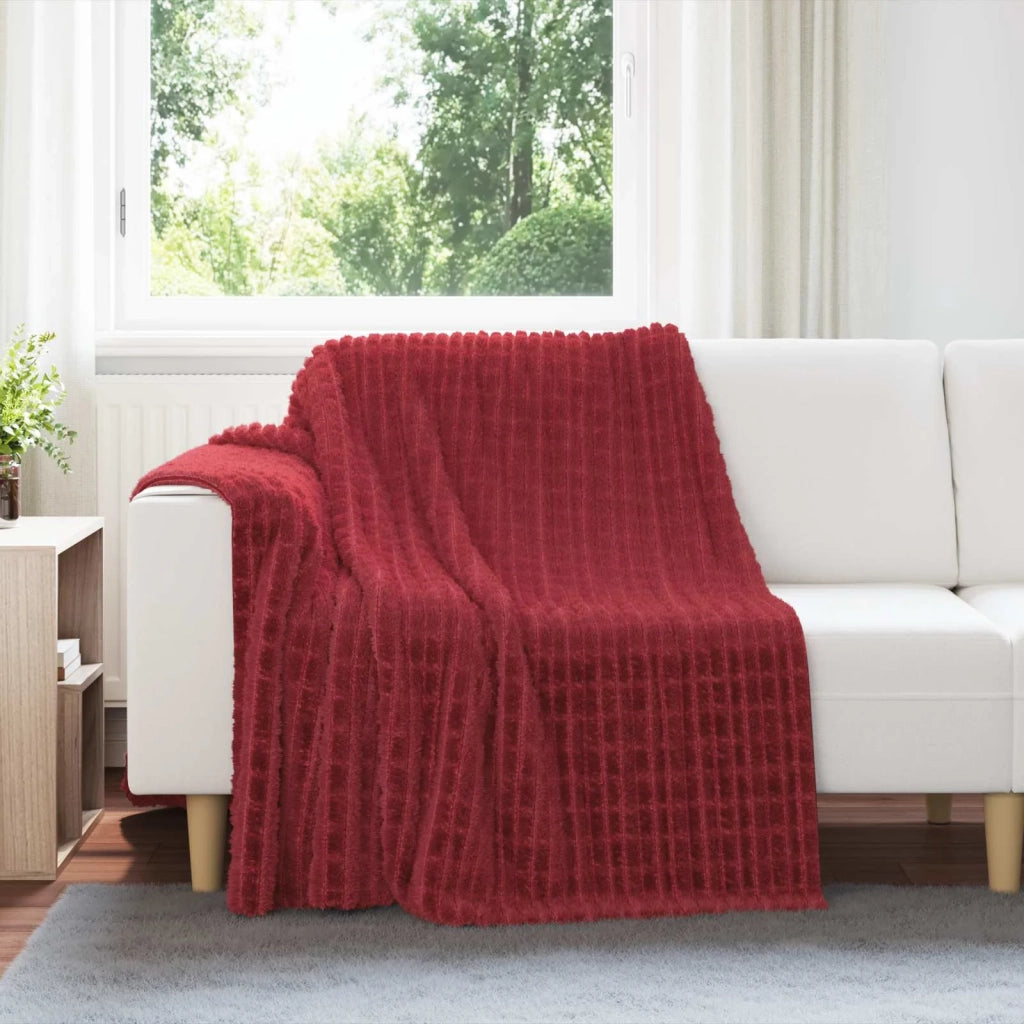 Coperte da Pile 6 pz Rosso Bordeaux 200 x 150 cm Panno