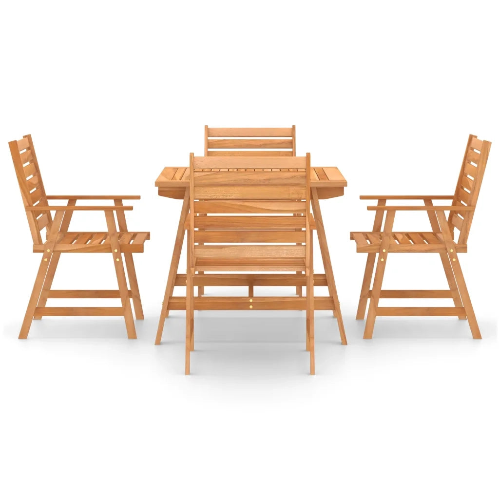 Set da Pranzo da Giardino 5 pz in Legno Massello di Acacia