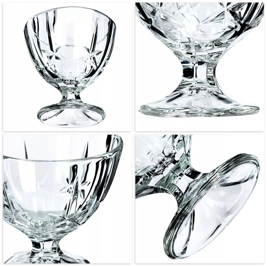 Set di 6 coppette da gelato in vetro KADAX da 300 ml.
