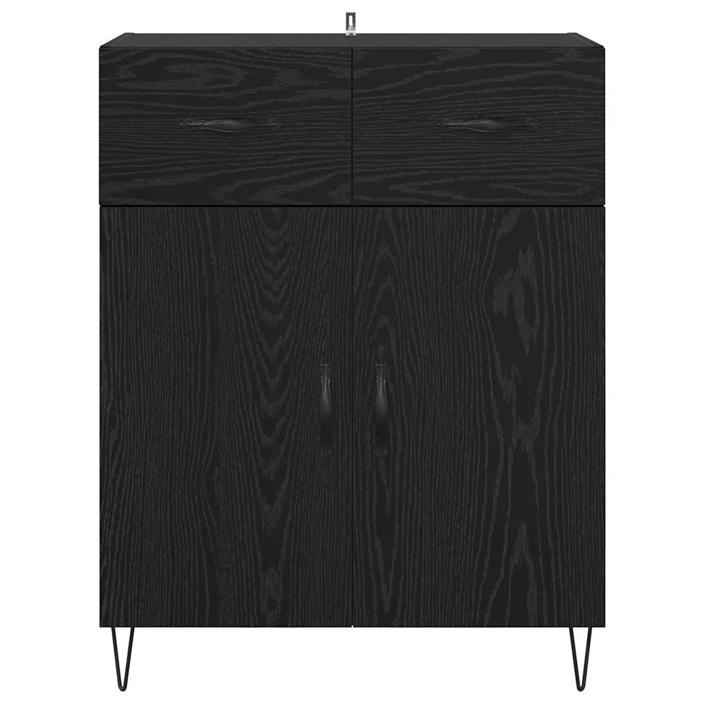 Credenza-Buffet-Armadio da cucina Rovere Nero 69,5 x 34 x 90 cm Legno multistrato 132333