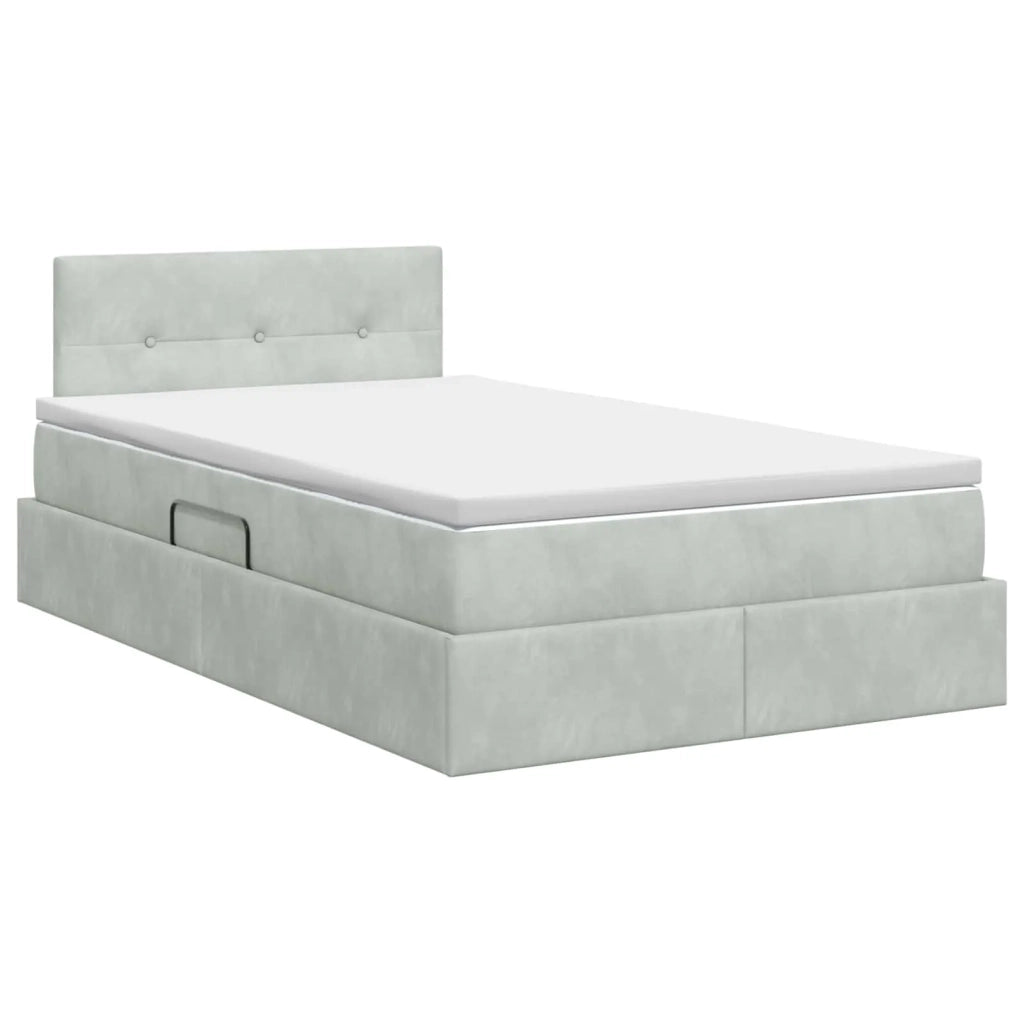 Letto con Contenitore Grigio Chiaro 120 x 200 cm Velluto 3458799