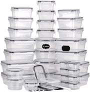 Set di contenitori per alimenti a 68 pezzi (34 contenitori con coperchi e 34 coperchi) set di contenitori in plastica con coperchi contenitori con coperchi per la preparazione di pasti a chiusura ermetica per la cucina e l'uso domestico