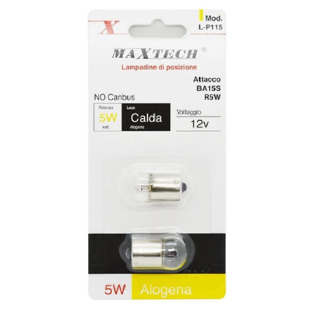 Trade Shop - Lampadine Di Posizione Auto Ba15s R5w L-p115 Luce Calda 12v 5w Alogena No Canbus -