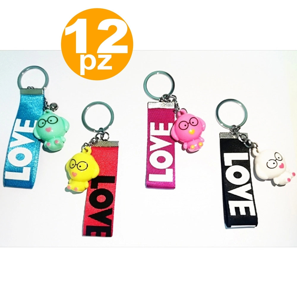 Trade Shop - Bomboniere Portachiavi Cane Cagnolino Love X 18 Anni Primo Compleanno Comunione -
