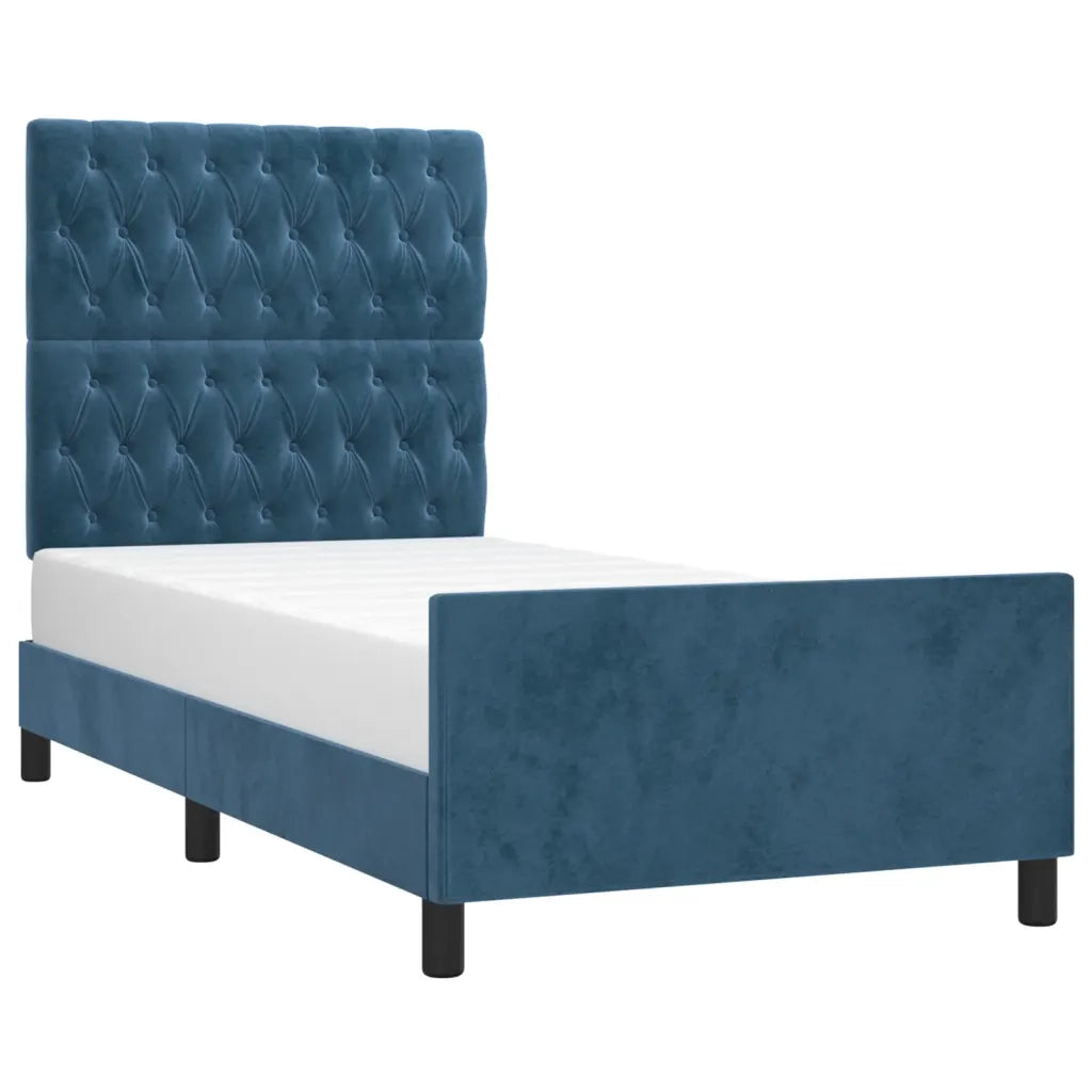 Giroletto senza Materasso Blu Scuro 90x200 cm in Velluto 3125920