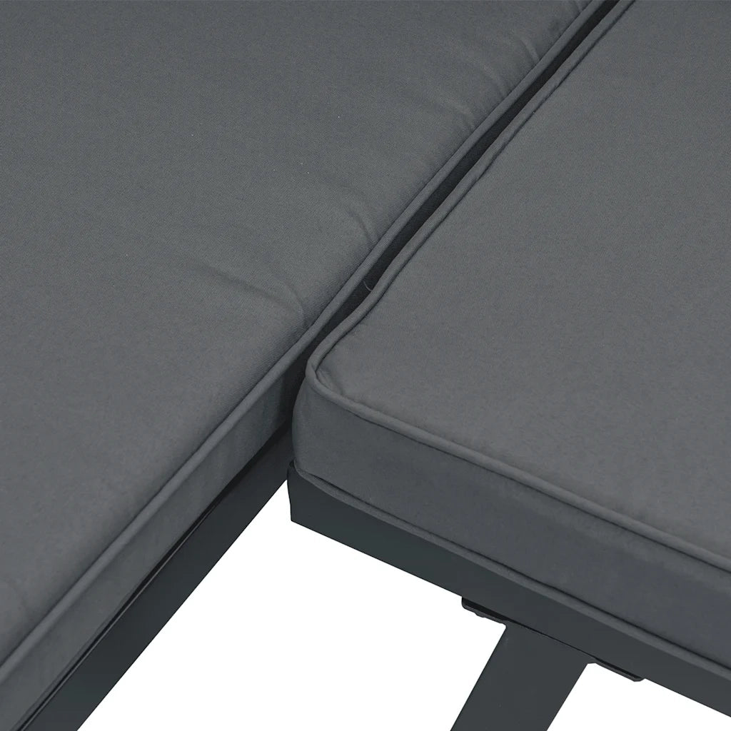 Set Divani da Giardino 4 pz con Cuscini in Alluminio Nero 3283679