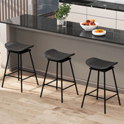 Set di 2 sgabelli da cucina, girevoli a 360°, sedia da bar imbottita in ecopelle, con poggiapiedi, sgabello da bar, altezza della seduta: 71,5 cm, per cucina, sala da pranzo, nero