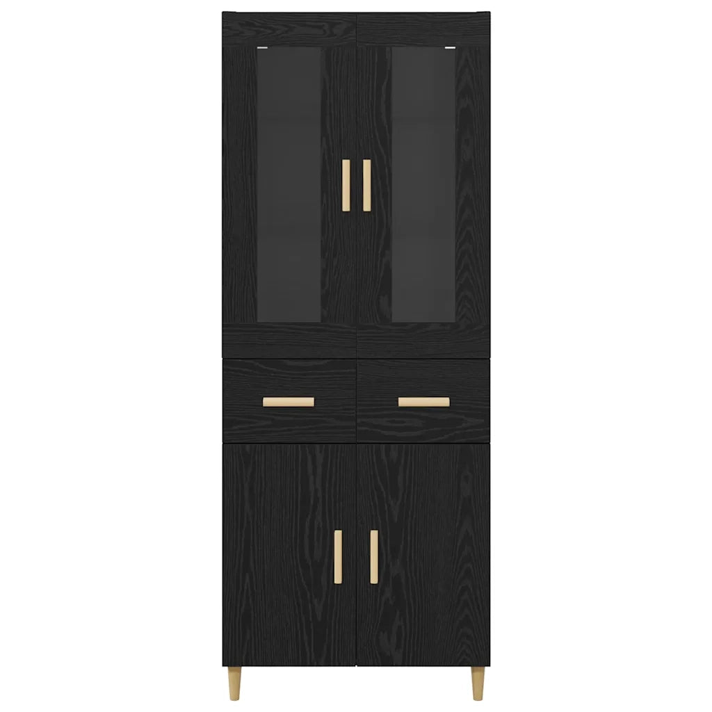 Credenza Rovere Nero 69,5 x 34 x 180 cm Legno multistrato