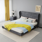 letto imbottito tessuto metallo grigio 160 x 200 cm