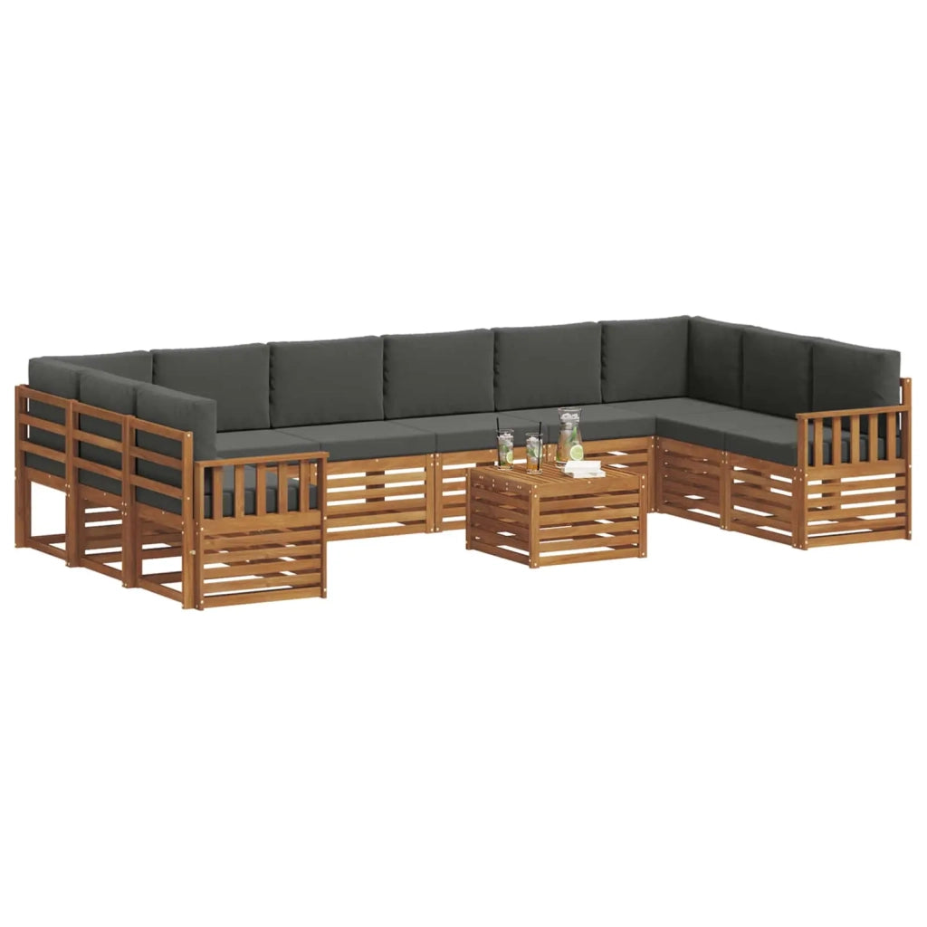 Set divano sezionale con cuscino 11 pcs Naturale e Antracite 3375592