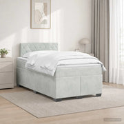 Letto con Box Spring, Materasso e LED Grigio Chiaro Velluto 3452150