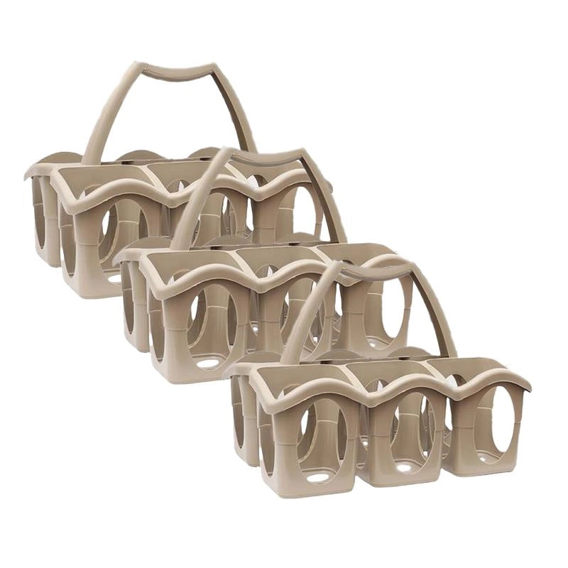 KIT SET 3 PZ CESTA PORTA BOTTIGLIE IN PLASTICA CON 6 SCOMPARTI IN COLORI ASS