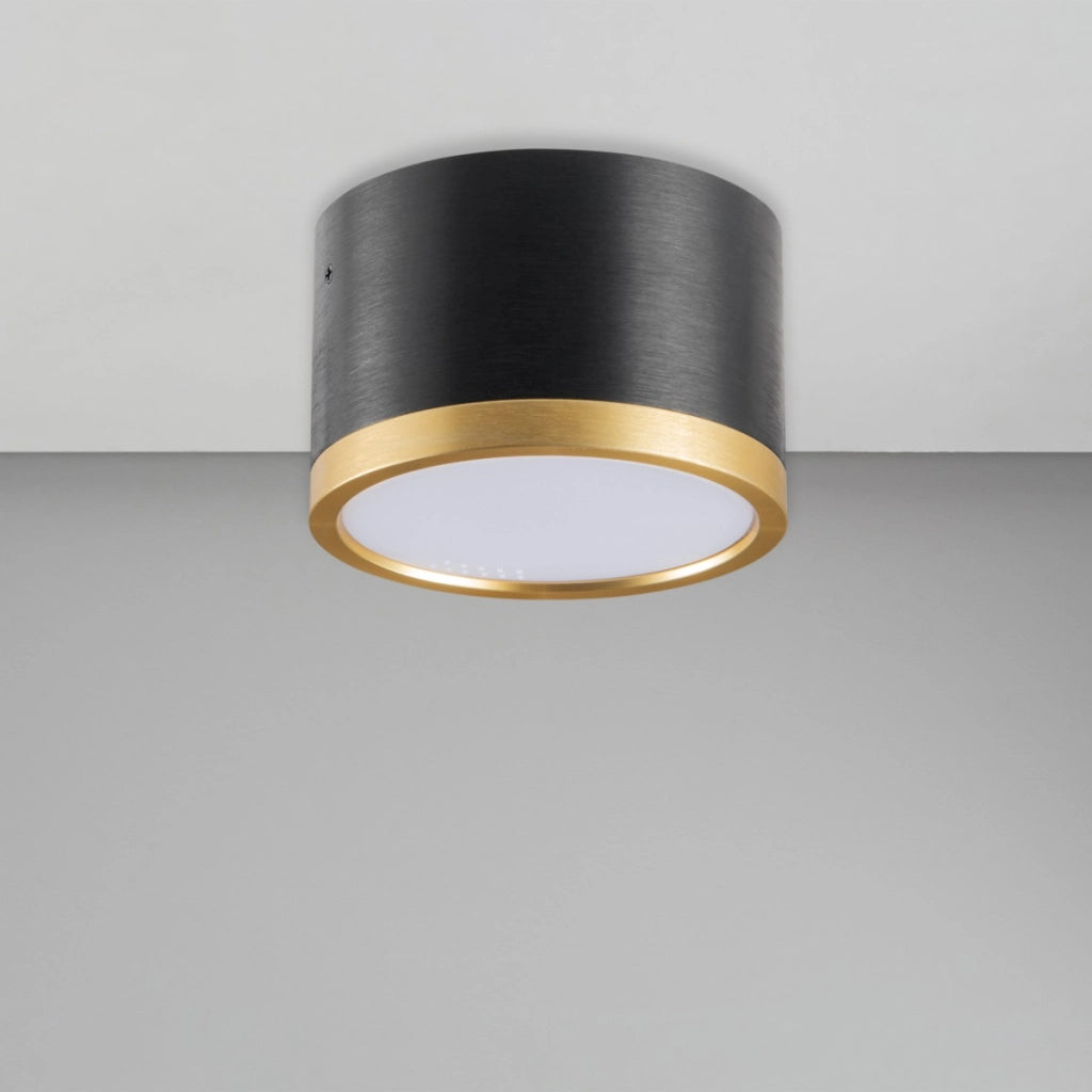 Spot soffitto tondo nero oro Ø8cm GX53 6W Mirella Polux