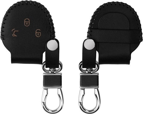 Custodia per chiavi in pelle compatibile con la chiave elettronica a 3 pulsanti wireless - nero - contenuto necessario