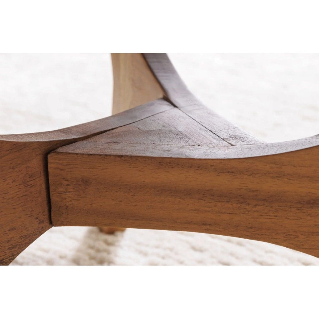 Tavolino basso ABITTA rotondo 70 cm in legno di acacia - Tavolino basso moderno in legno massello