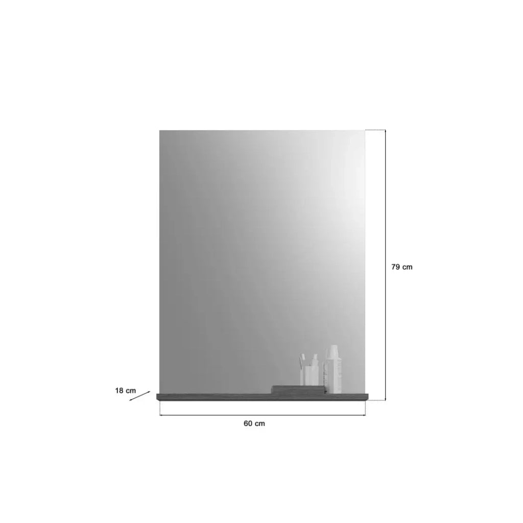 Set bagno SCOTT – Mobile sotto lavabo, specchio e 2 mezze colonne – Grigio scuro e bianco