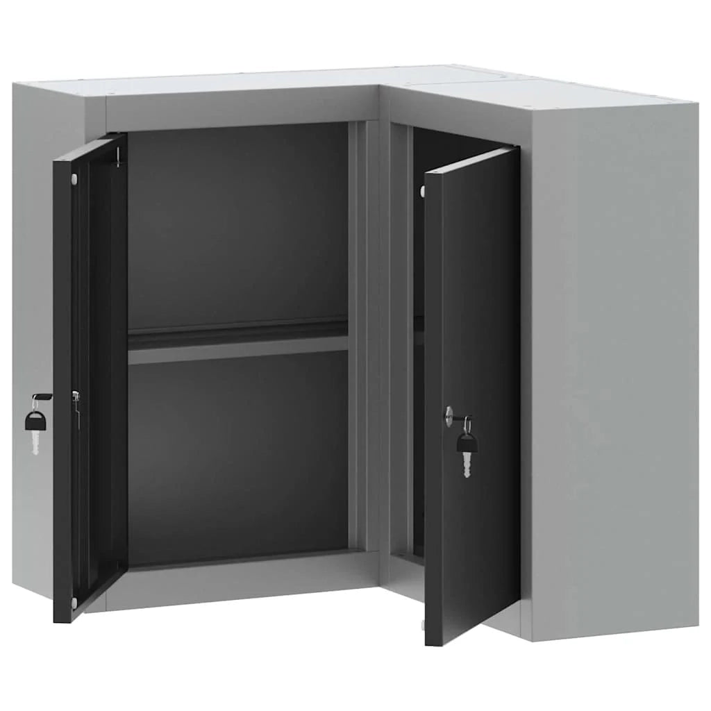 Armadio portautensili industriale moderno e funzionale 55 x 55 x 55 cm con ripiani in acciaio nero 02_0058024
