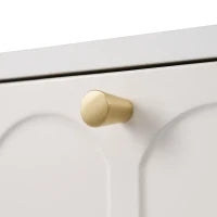 Toletta Elegante con 2 Cassetti, Design Classico per Camera da Letto, Bianco Crema