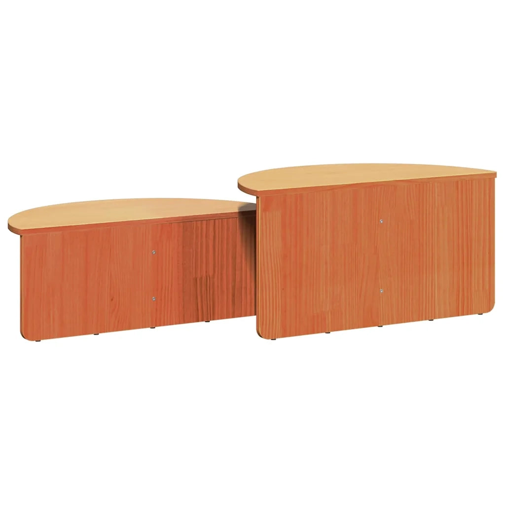 vidaXL Tavolino da salotto 2 pcs Cera marrone 79 x 39.5 x 40 cm
