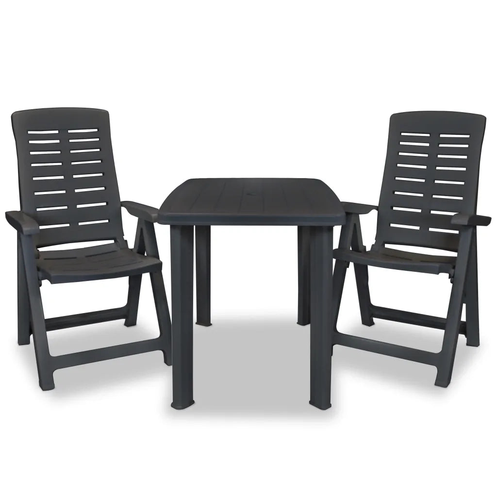 Set da Bistrot 3 pz | Set Salotto da Giardino in Plastica Antracite