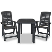 Set da Bistrot 3 pz | Set Salotto da Giardino in Plastica Antracite