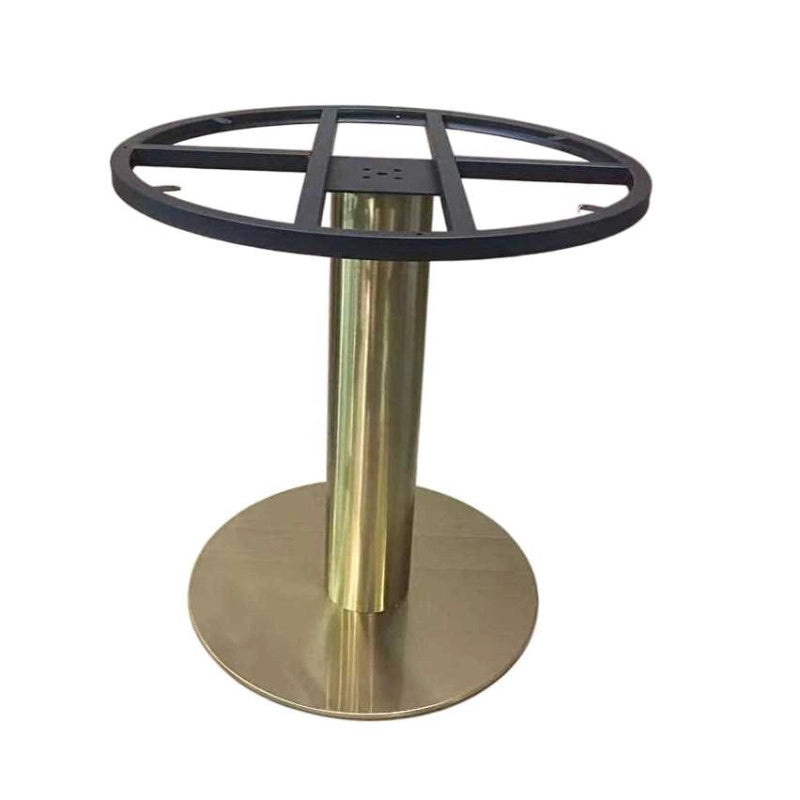 Base Tavolo Acciaio Tommy Oro Tondo Cm ø58/70h72