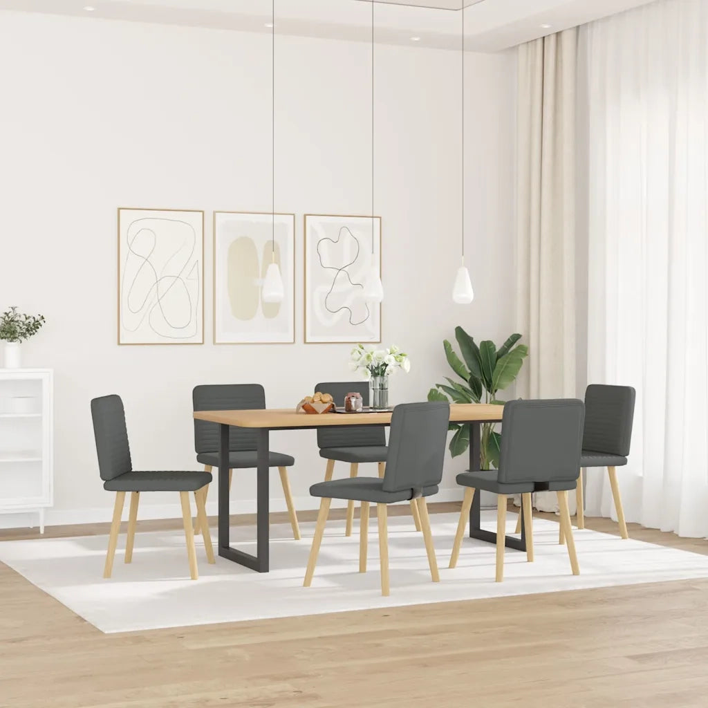 vidaXL Sedie da Pranzo 6 pz Grigio Scuro in Tessuto